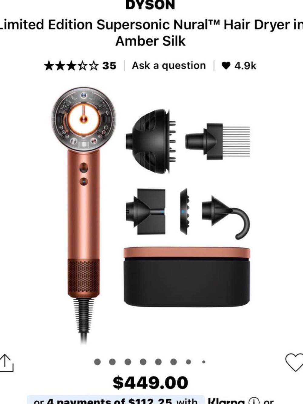 3 month old LIMITED NURAL Dyson blow dryer